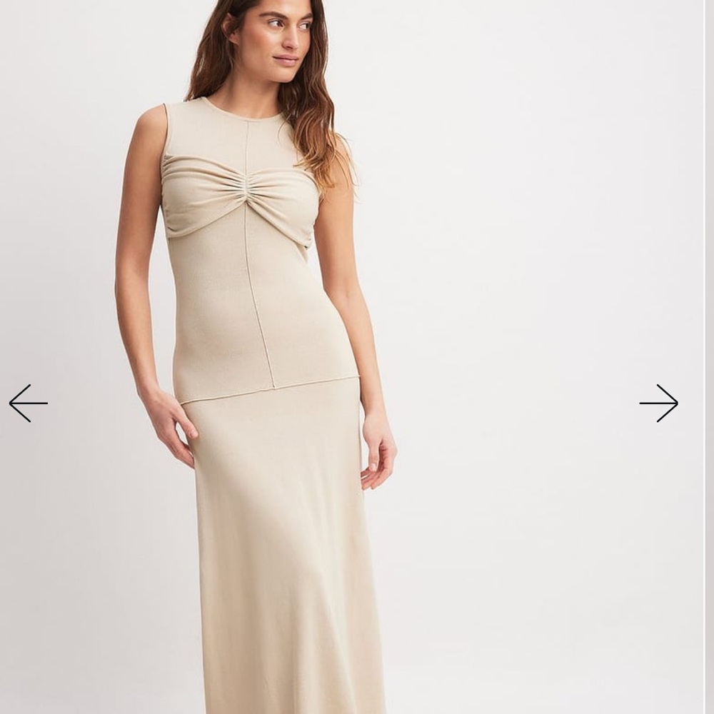 NAKD Fashion x Ella Rose Elegant Beige Maxi Dress